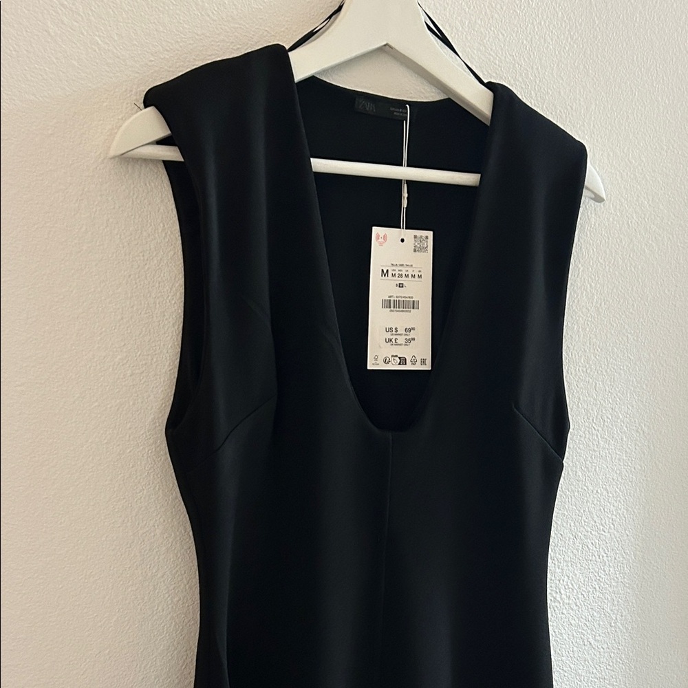 NWT Zara Black Midi Dress - Picture 5 of 6